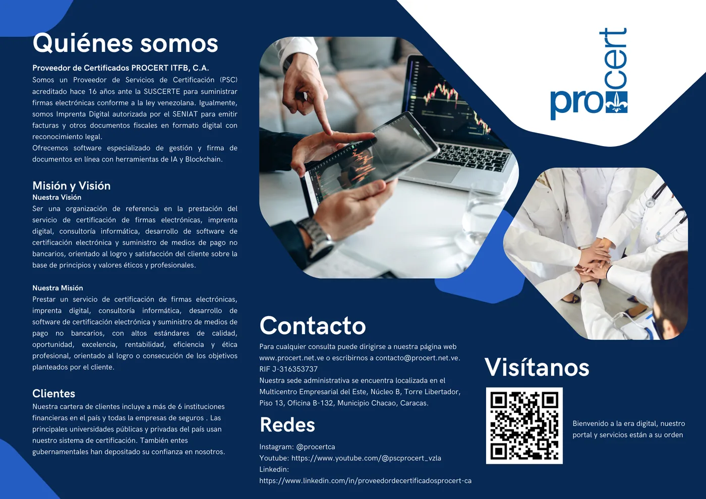 Folleto informativo de Procert (exterior)